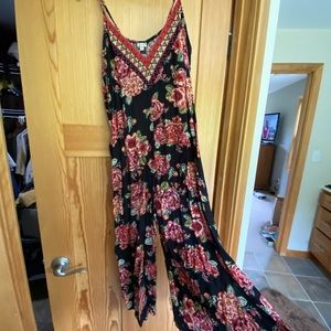 Cotton floral print jumpsuit